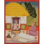 A religious weaver, Rajasthan, 19th century, gouache on paper,