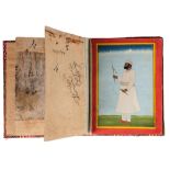 A small album of 10 portraits of Indian rulers, cloth bound, Rajasthan, 19th century, 18 x 15cm.