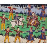 The Maharani of Jhansi at war with the British, 19th century, gouache on paper,