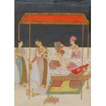 Prince and courtesan on a terrace, Provincial Mughal, North India, late 18th century,