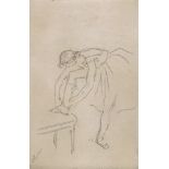 Edgar Degas, French 1834-1917- "Danseuse Mettant son Chausson" [Adhémar 60], c.