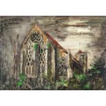 John Piper CH, British 1903-1992- "Dorcester Abbey"; offset lithograph printed in colours,