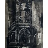 John Piper CH, British 1903-1992- "Église de Vernon, Normandy" 1972; aquatint,