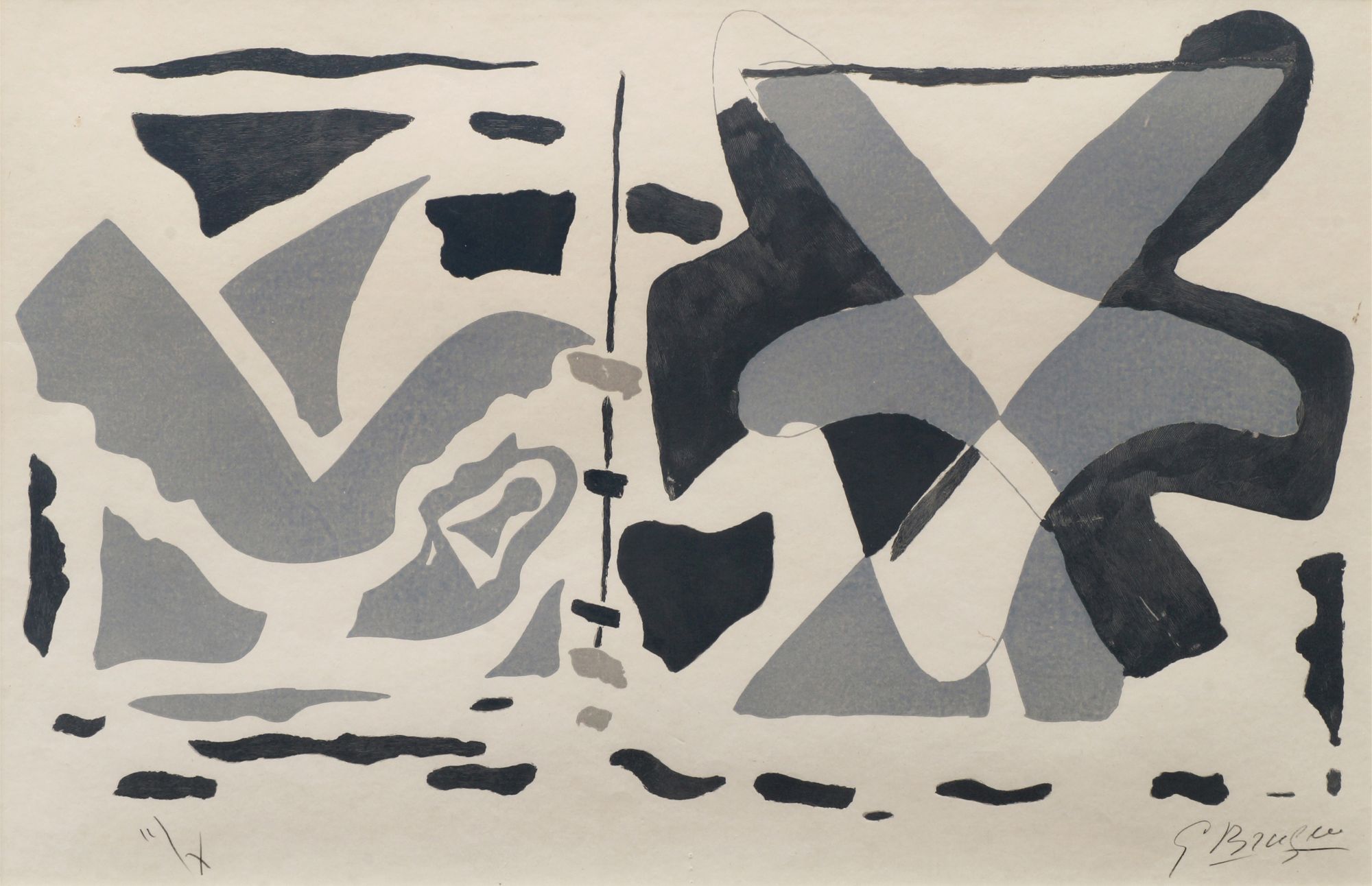 Georges Braque French 1882-1963- "Fenêtre II: Oiseaux gris" [Vallier 181],