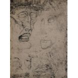 Ernst Fuchs, Austrian 1930-2015- "Passio" 1951; etching, signed, inscribed and dated in pencil,