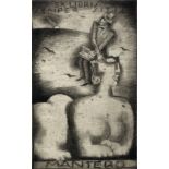 Michel Fingesten, Czech 1884-1943- "Ex Libris Semper Sitis Mantero" 1925; etching,