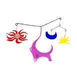 After Alexander Calder, American 1898-1976- "Pink Elephant (Sun,