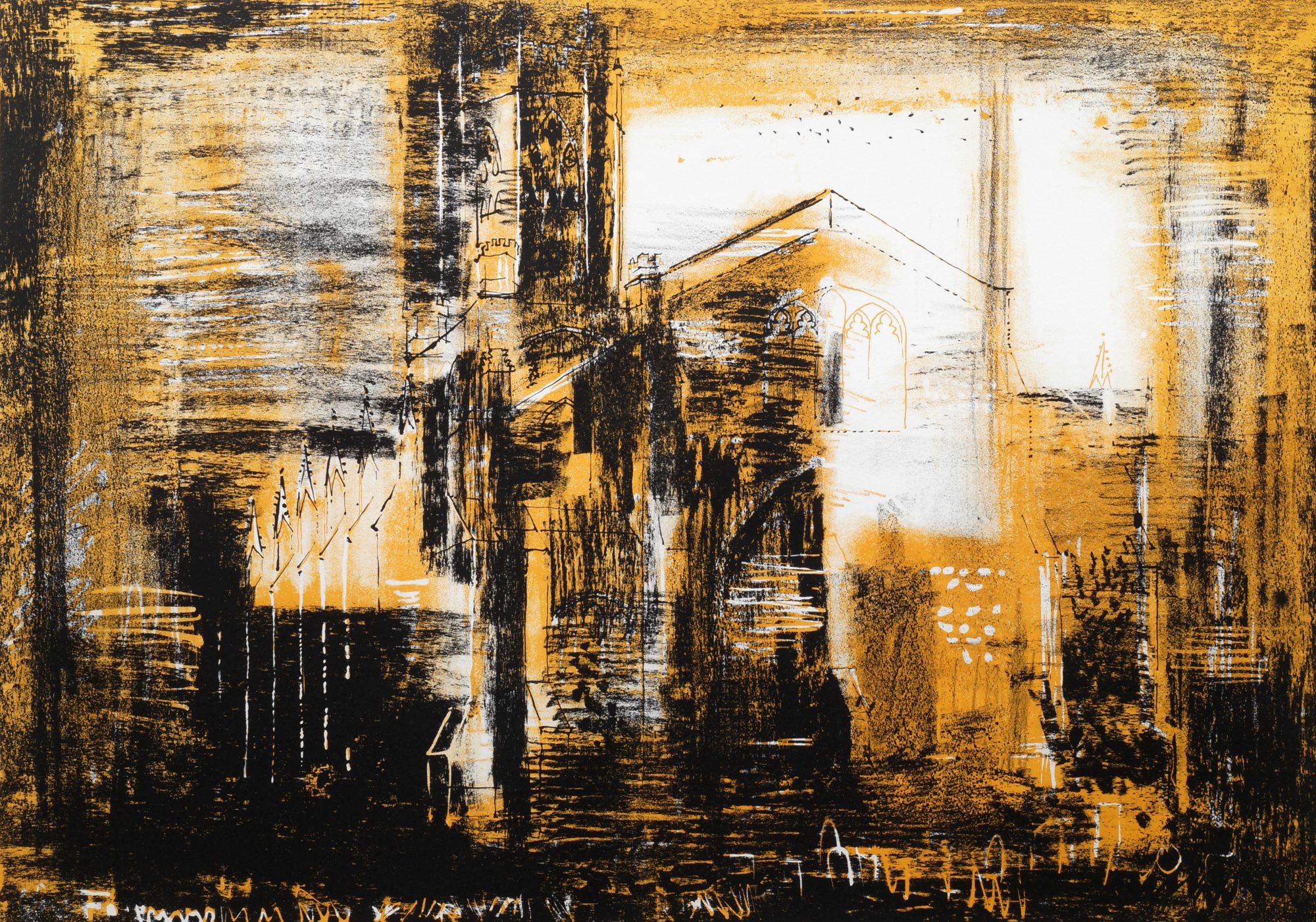 John Piper CH, British 1903-1992- "Fotheringhay, Northamptonshire: Medieval Stone" [Levinson 135],