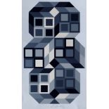 Victor Vasarely, French 1906-1997- Untitled composition; screenprint on silver coloured paper,