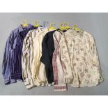 A large quantity of men's designer shirts, together with tops and knitwear various designers,