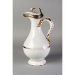 An Ottoman taste white and gilt porcelain lidded ewer by Fischer and Meig, Austria,