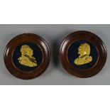 A pair of gilt metal portrait busts of Shakespeare and Matthew Boulton,