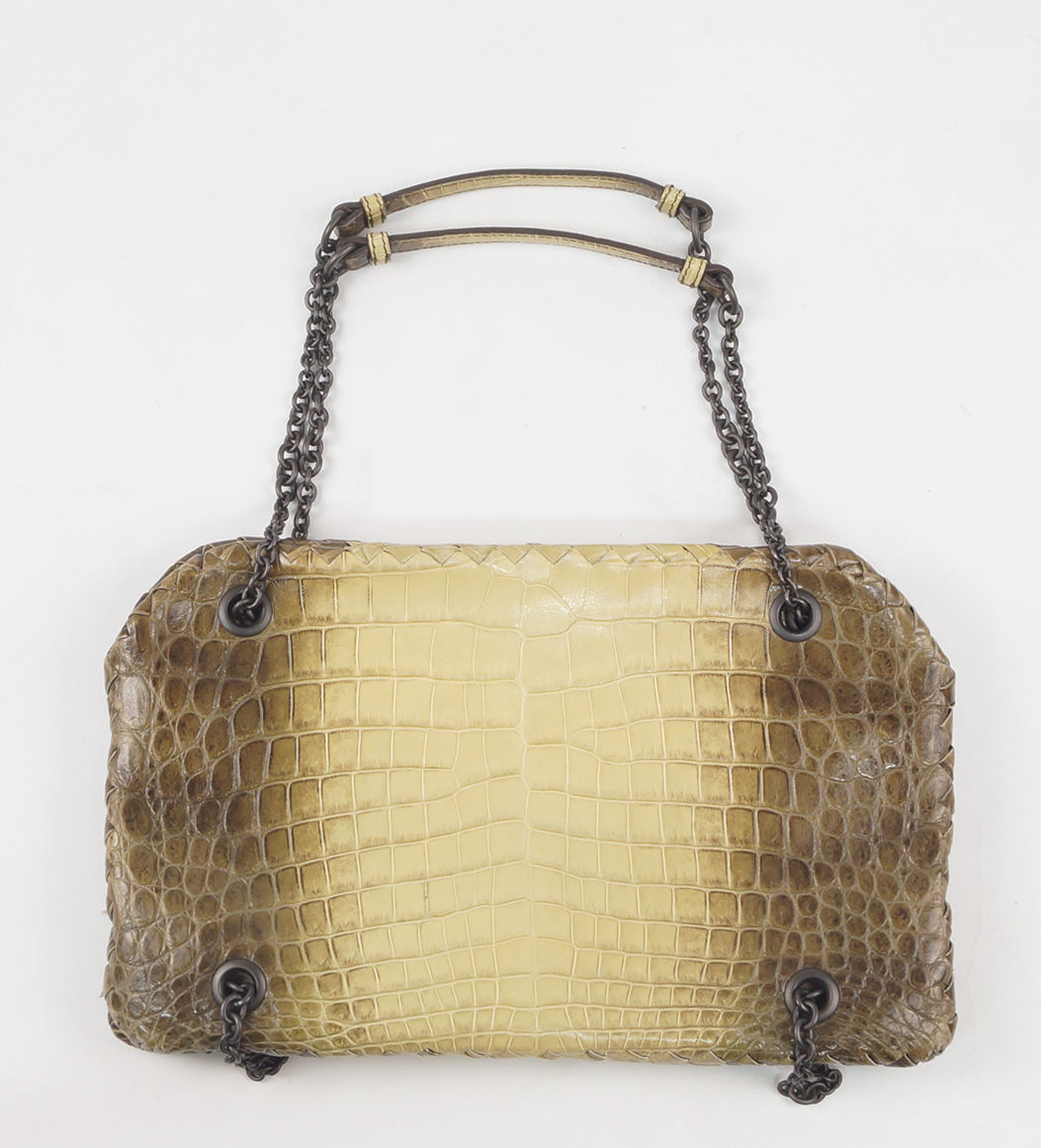 Bottega Venetta, crocodile skin effect handbag/shoulder bag,