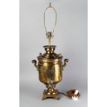 An engraved and inscribed brass samovar, Central Asia, late 19th/early 20th century,