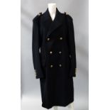 A men's navy blue wool double breasted overcoat by Louis Vuiton,