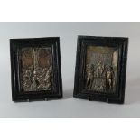 A pair of Italian electro-type plaques of the flagellation of Christ and the Virgin and Child with