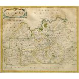 Robert Morden, British 1650-1703- "Surrey"; engraved map with hand-colouring, 36.