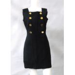 A collection of women's fashion, to include an Yves Saint Laurent sleeveless black dress,
