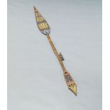 A tribal hardwood and coloured wood paddle, early 20th century,