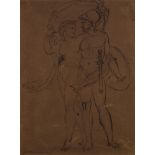 Gerard de Lairesse, Flemish 1641-1711- Mars and Venus, (recto), figure studies,