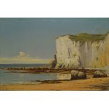 Sydney Hodges, British 1829-1900- Tranquil coastal scene, possibly at St Margaret's Bay, near Dover,