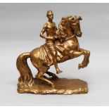 After Giorgio de Chirico, Italian 1888-1978- "Personaggio a Cavallo"; bronze, bears signature,