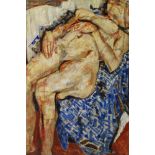 Fausto Pirandello, Italian 1899-1975- "Nudo Lunatico", 1954; oil on cardboard, signed, 102x70cm,