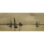William Lionel Wyllie RA RBA RE RI NEAC, British 1851-1931- "Fishing Boats in the Solent off Ryde,