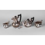 A George IV four piece silver tea service, Sheffield c.1939/40, Viners Ltd.