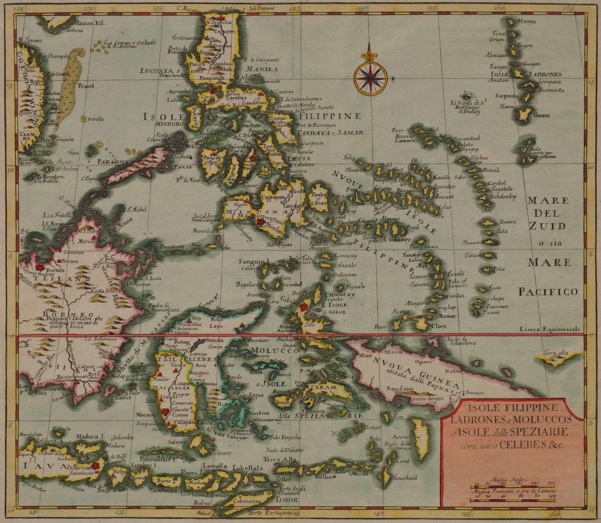 Isaak Tirion, Dutch 1705-1765- "Isole Filippine Ladrones e Moluccos,