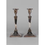 A pair of George V silver candlesticks, Sheffield c.1912, Thomas A.