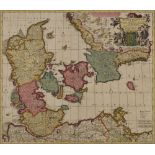 Frederick de Wit, Dutch 1648-1706- "Dania Regnum" map of Denmark,