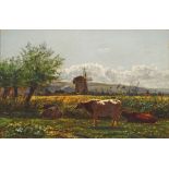James Doubting RBA, British 1841-1904- "In The Fields"; oil on canvas, signed and dated 1868, 20.