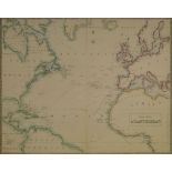 George Philip & Sons, British mid 19th century- "Chart of the Atlantic Ocean",