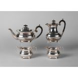 A silver four piece tea service, Sheffield c.