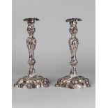 A fine pair of George III silver candlesticks, Sheffield c.1814, John Roberts & Co.