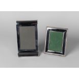 A modern silver photograph frame, of plain rectangular form, with beaded border, 18cm high,