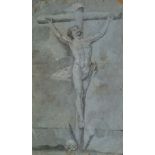 Spanish School, late 17th/early 18th century- Christ on the Cross, (recto), standing figure,
