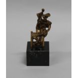 Salvador Dali, Spanish 1904-1989- "Don Quixote Seated"; bronze, on a composite base, signed,