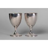 A pair of George III silver goblets, London c.1796, John Robins, of plain form, 15.