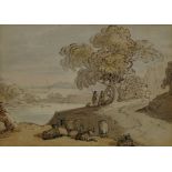 Thomas Rowlandson, British 1756-1827- "Shepherd and Shepherdess"; pen,
