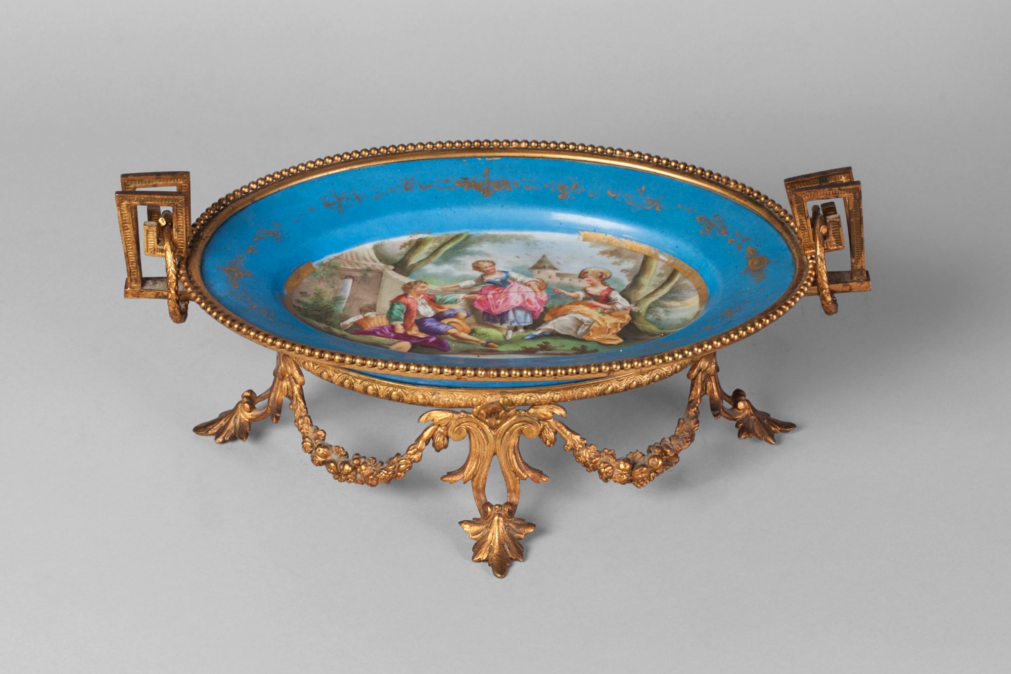 A Sevres style porcelain plate, late 19th century,