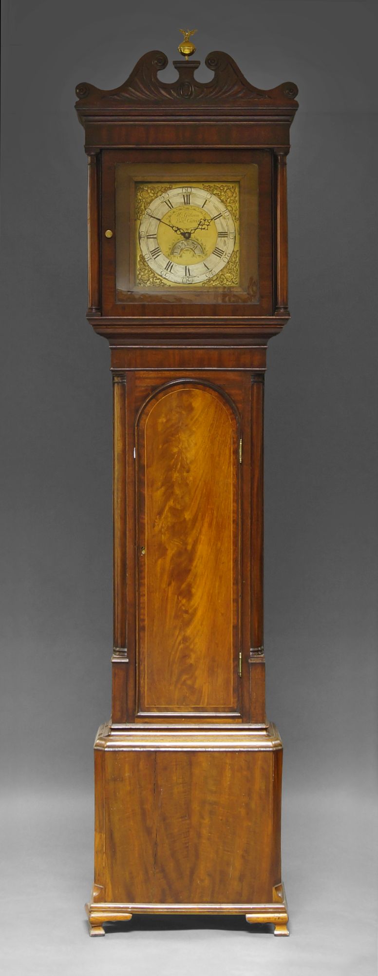 A mahogany long case clock by William Gibson, 18th century,
