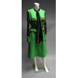 An Isabel of Birmingham apple green dress and sleeveless jacket suit,