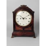 A mahogany mantel clock by Humprey of Guildford, 18th century,