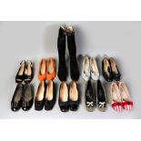 Nine pairs of Salvatore Ferragamo ladies shoes and a pair of black suede Ferragamo boots (10)