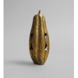 An African tribal gold model of a yam, Ivory Coast, early/mid 20th century,