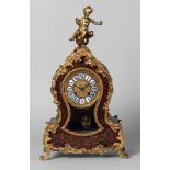 A French gilt metal mounted and red stained boulle work clock, 19th century,