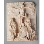 A French ivory plaque of the crucifixion, late 19th/early 20th century,