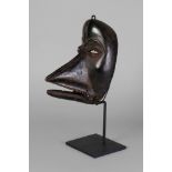 A tribal hardwood mask, Baule, Ivory Coast,